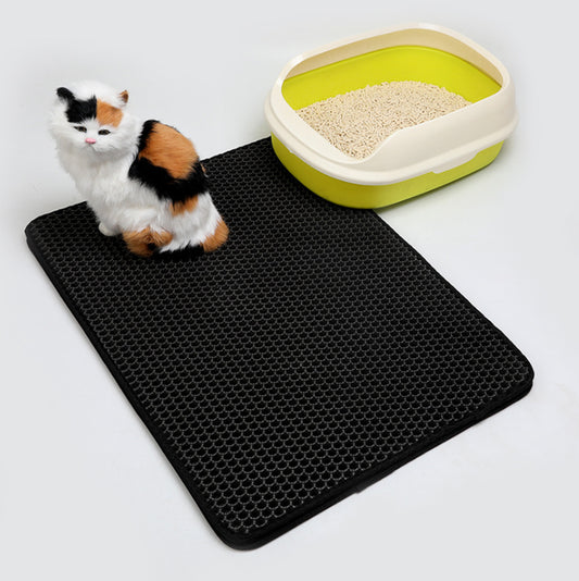 PawSoft™ Double-Layer Cat Litter Mat – Waterproof, Easy-Clean EVA Mat for Cats | Dirtproof & Non-Slip Design