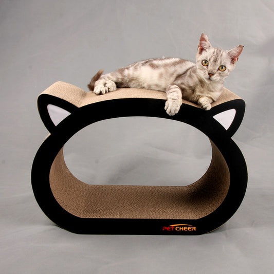 PawScratch™ Cat Head Scratch Board – Durable Corrugated Cardboard Scratcher for Cats | Cute & Wear-Resistant Design