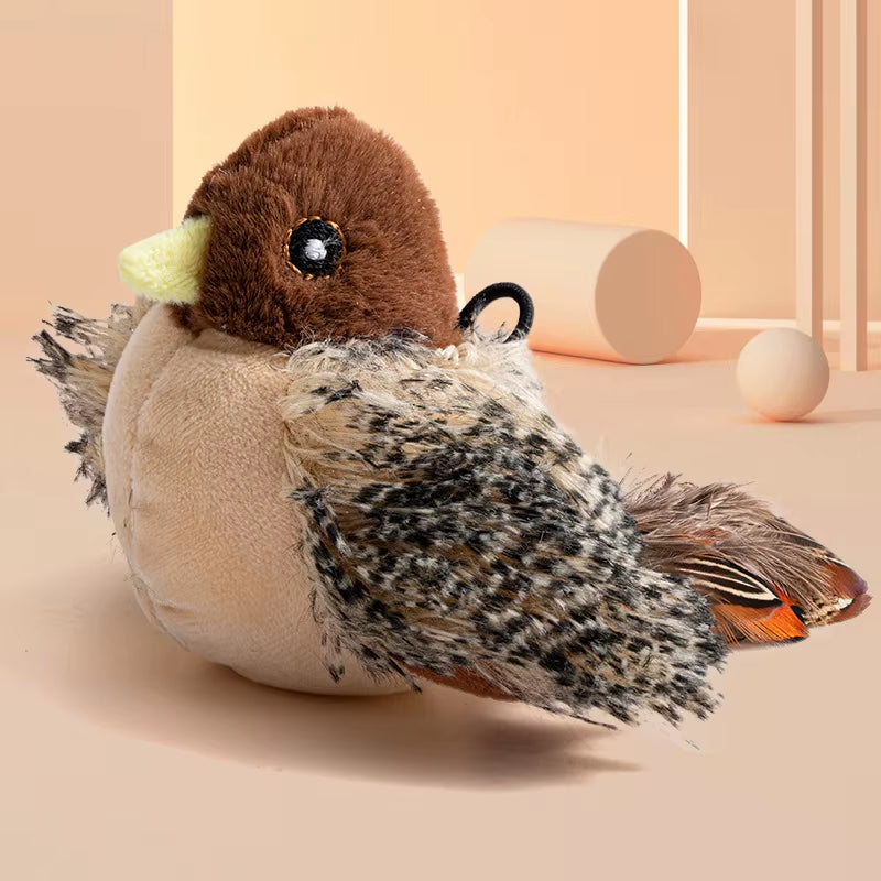 PawFlight™ Interactive Flying Bird Cat Toy – Flapping Wing Sparrow with Catnip | Realistic Chirping Play Toy for Cats