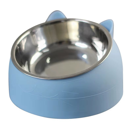 PawLift™ Elevated Stainless Steel Pet Bowl – Anti-Spill Inclined Feeding Bowl for Cats & Small Dogs
