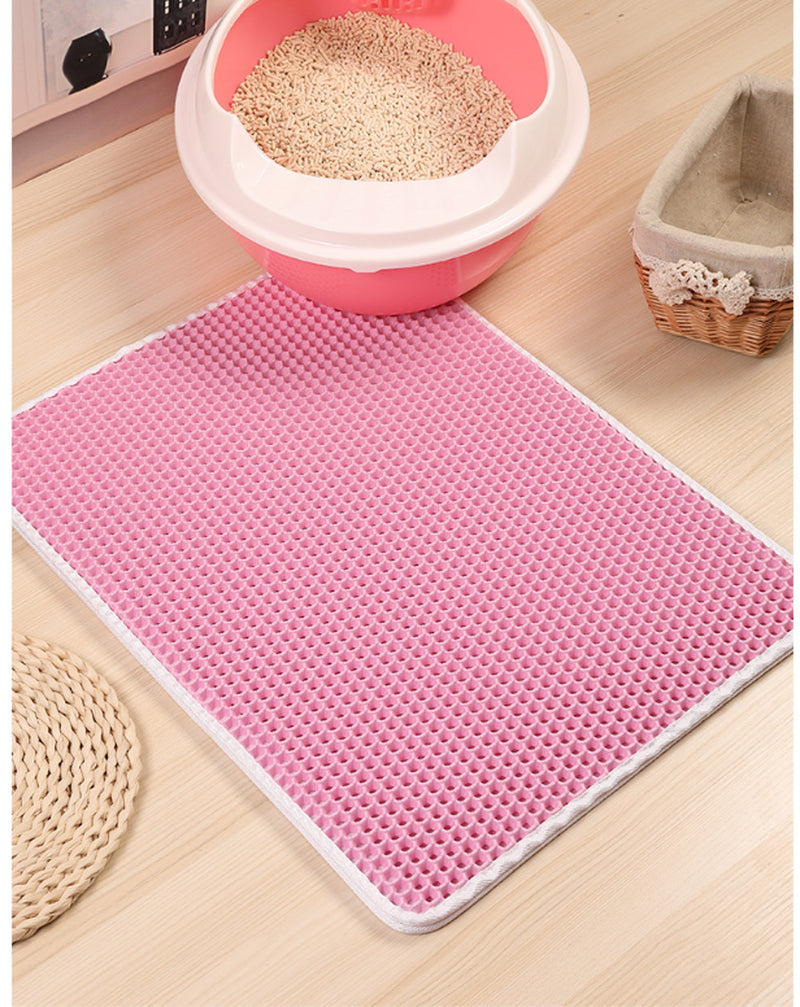 PawSoft™ Double-Layer Cat Litter Mat – Waterproof, Easy-Clean EVA Mat for Cats | Dirtproof & Non-Slip Design