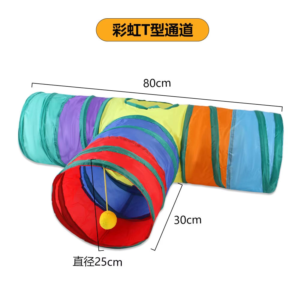 PawMaze™ Foldable Cat Tunnel – Interactive Play Tube for Cats, Kittens, Rabbits & Puppies | Collapsible Pet Tunnel for Exercise & Hiding