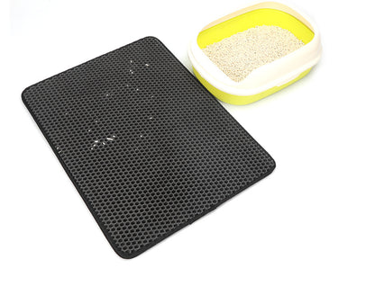 PawSoft™ Double-Layer Cat Litter Mat – Waterproof, Easy-Clean EVA Mat for Cats | Dirtproof & Non-Slip Design