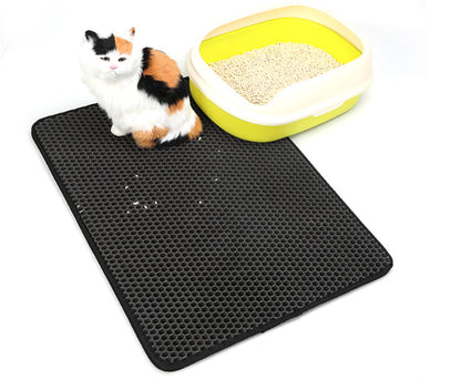 PawSoft™ Double-Layer Cat Litter Mat – Waterproof, Easy-Clean EVA Mat for Cats | Dirtproof & Non-Slip Design
