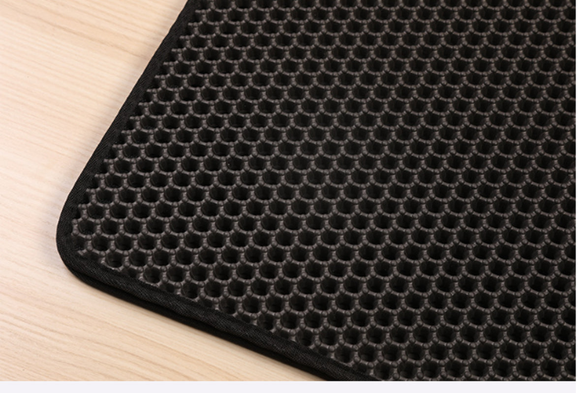 PawSoft™ Double-Layer Cat Litter Mat – Waterproof, Easy-Clean EVA Mat for Cats | Dirtproof & Non-Slip Design