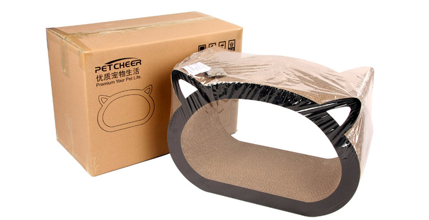 PawScratch™ Cat Head Scratch Board – Durable Corrugated Cardboard Scratcher for Cats | Cute & Wear-Resistant Design