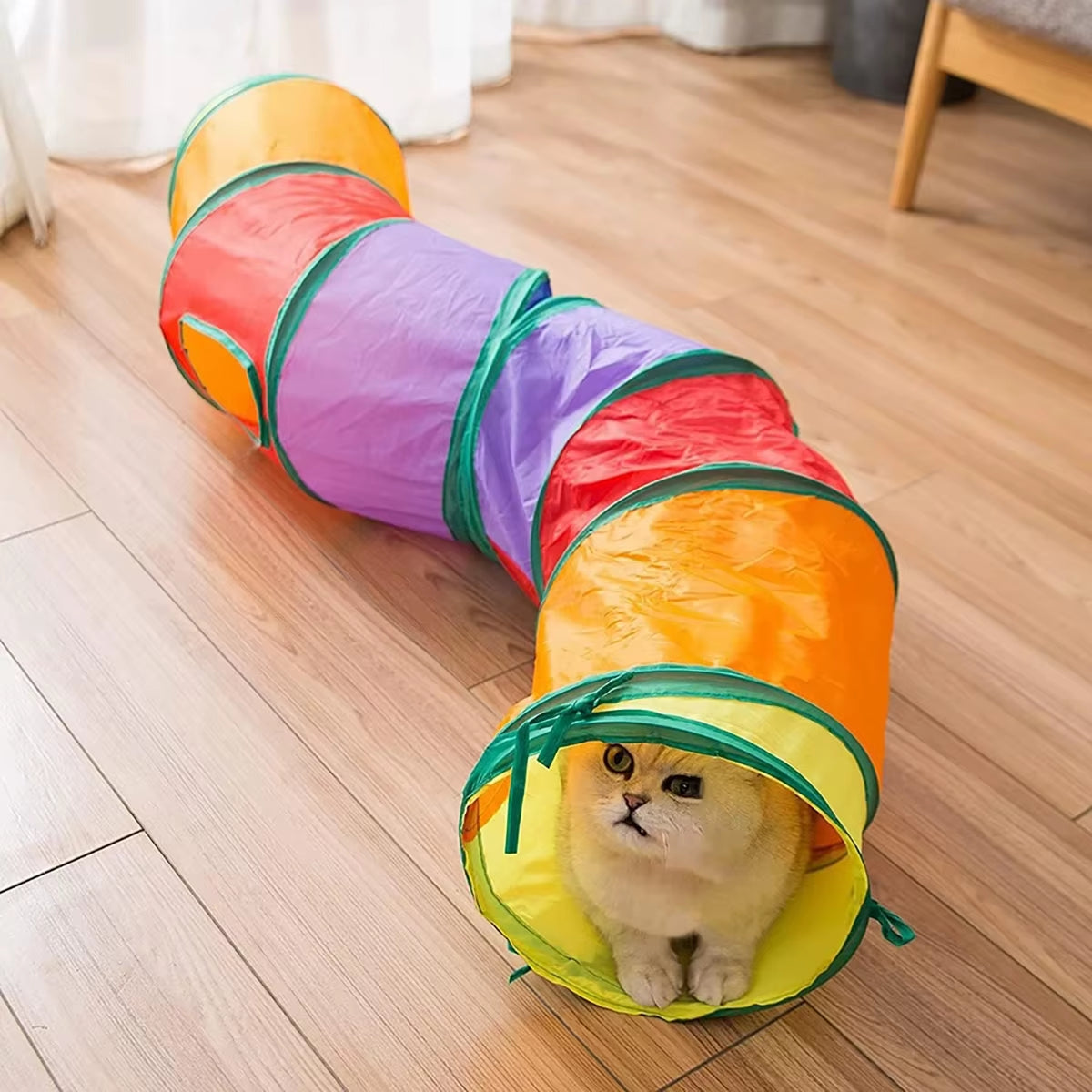 PawMaze™ Foldable Cat Tunnel – Interactive Play Tube for Cats, Kittens, Rabbits & Puppies | Collapsible Pet Tunnel for Exercise & Hiding