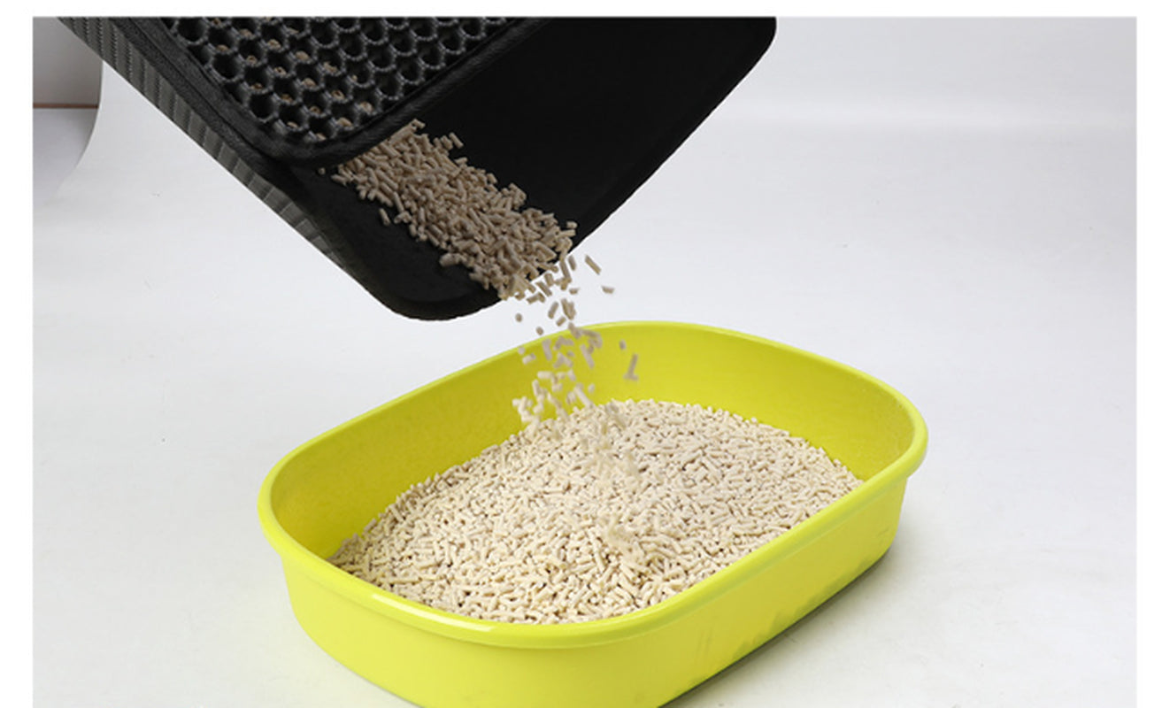 PawSoft™ Double-Layer Cat Litter Mat – Waterproof, Easy-Clean EVA Mat for Cats | Dirtproof & Non-Slip Design