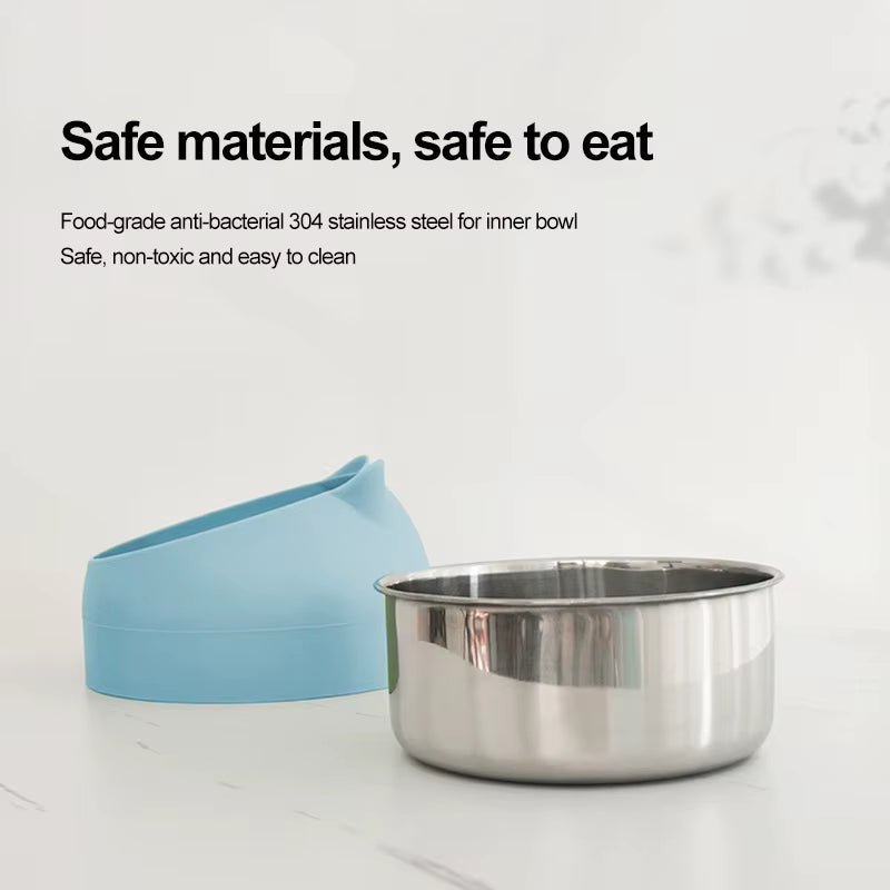 PawLift™ Elevated Stainless Steel Pet Bowl – Anti-Spill Inclined Feeding Bowl for Cats & Small Dogs
