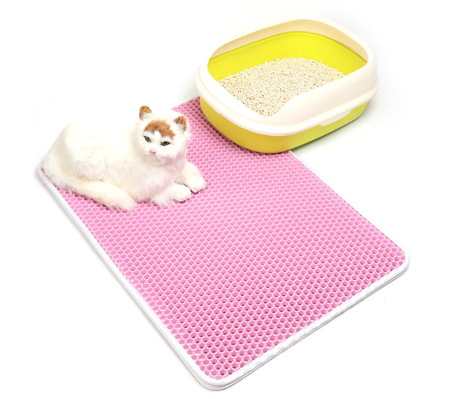 PawSoft™ Double-Layer Cat Litter Mat – Waterproof, Easy-Clean EVA Mat for Cats | Dirtproof & Non-Slip Design