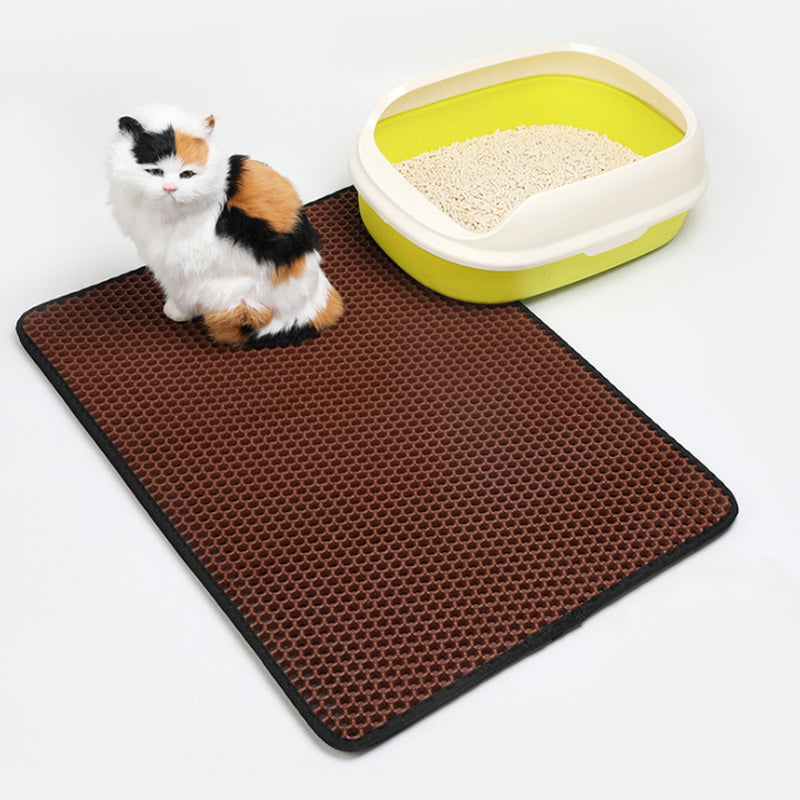 PawSoft™ Double-Layer Cat Litter Mat – Waterproof, Easy-Clean EVA Mat for Cats | Dirtproof & Non-Slip Design