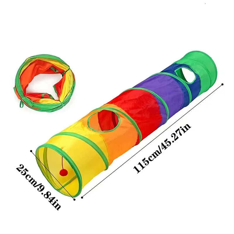 PawMaze™ Foldable Cat Tunnel – Interactive Play Tube for Cats, Kittens, Rabbits & Puppies | Collapsible Pet Tunnel for Exercise & Hiding
