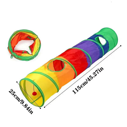 PawMaze™ Foldable Cat Tunnel – Interactive Play Tube for Cats, Kittens, Rabbits & Puppies | Collapsible Pet Tunnel for Exercise & Hiding