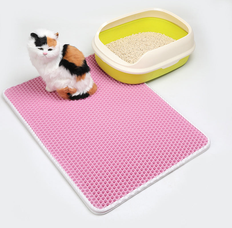 PawSoft™ Double-Layer Cat Litter Mat – Waterproof, Easy-Clean EVA Mat for Cats | Dirtproof & Non-Slip Design