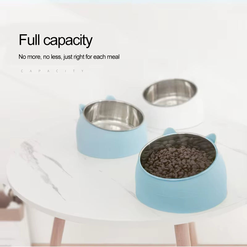 PawLift™ Elevated Stainless Steel Pet Bowl – Anti-Spill Inclined Feeding Bowl for Cats & Small Dogs