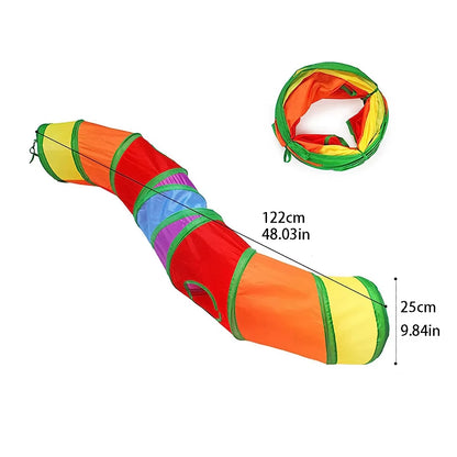 PawMaze™ Foldable Cat Tunnel – Interactive Play Tube for Cats, Kittens, Rabbits & Puppies | Collapsible Pet Tunnel for Exercise & Hiding