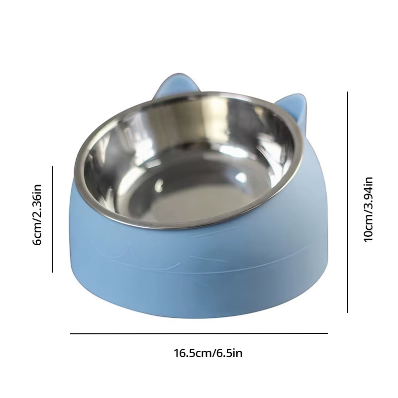 PawLift™ Elevated Stainless Steel Pet Bowl – Anti-Spill Inclined Feeding Bowl for Cats & Small Dogs