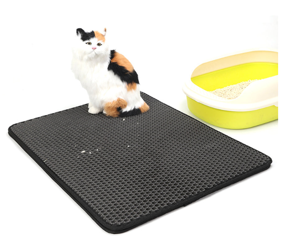 PawSoft™ Double-Layer Cat Litter Mat – Waterproof, Easy-Clean EVA Mat for Cats | Dirtproof & Non-Slip Design