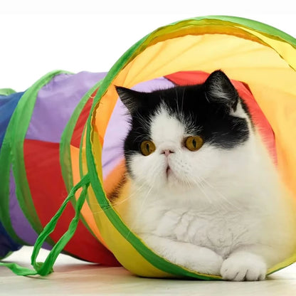 PawMaze™ Foldable Cat Tunnel – Interactive Play Tube for Cats, Kittens, Rabbits & Puppies | Collapsible Pet Tunnel for Exercise & Hiding