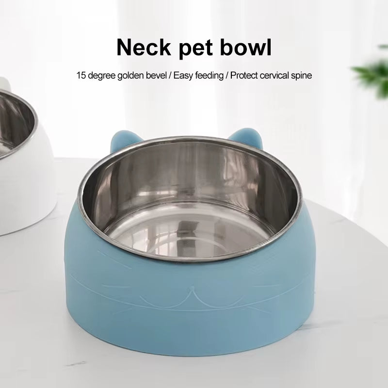 PawLift™ Elevated Stainless Steel Pet Bowl – Anti-Spill Inclined Feeding Bowl for Cats & Small Dogs