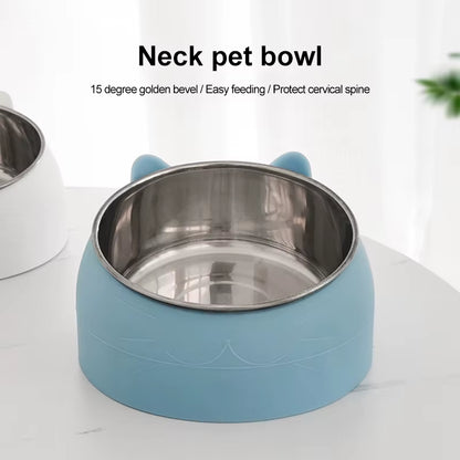 PawLift™ Elevated Stainless Steel Pet Bowl – Anti-Spill Inclined Feeding Bowl for Cats & Small Dogs