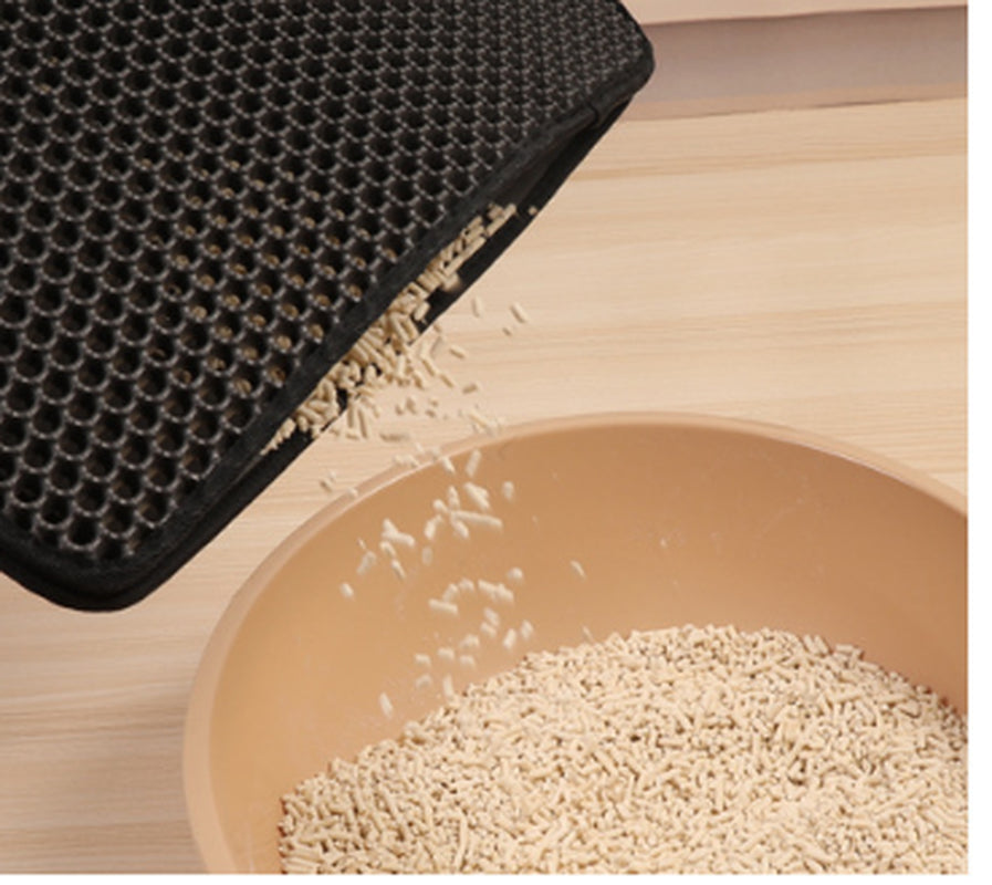 PawSoft™ Double-Layer Cat Litter Mat – Waterproof, Easy-Clean EVA Mat for Cats | Dirtproof & Non-Slip Design