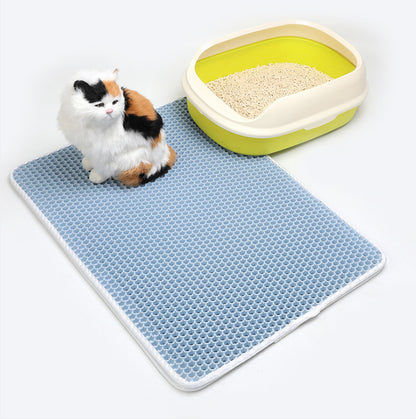 PawSoft™ Double-Layer Cat Litter Mat – Waterproof, Easy-Clean EVA Mat for Cats | Dirtproof & Non-Slip Design