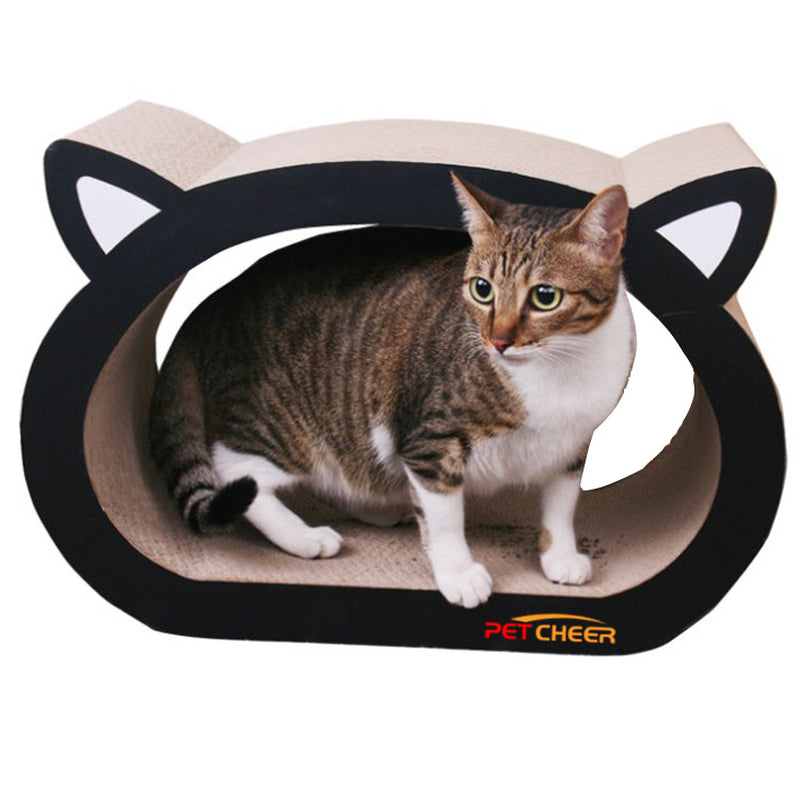 PawScratch™ Cat Head Scratch Board – Durable Corrugated Cardboard Scratcher for Cats | Cute & Wear-Resistant Design