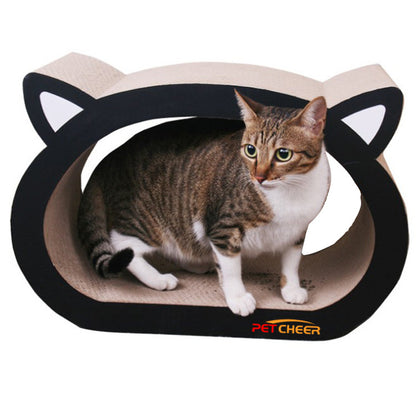 PawScratch™ Cat Head Scratch Board – Durable Corrugated Cardboard Scratcher for Cats | Cute & Wear-Resistant Design