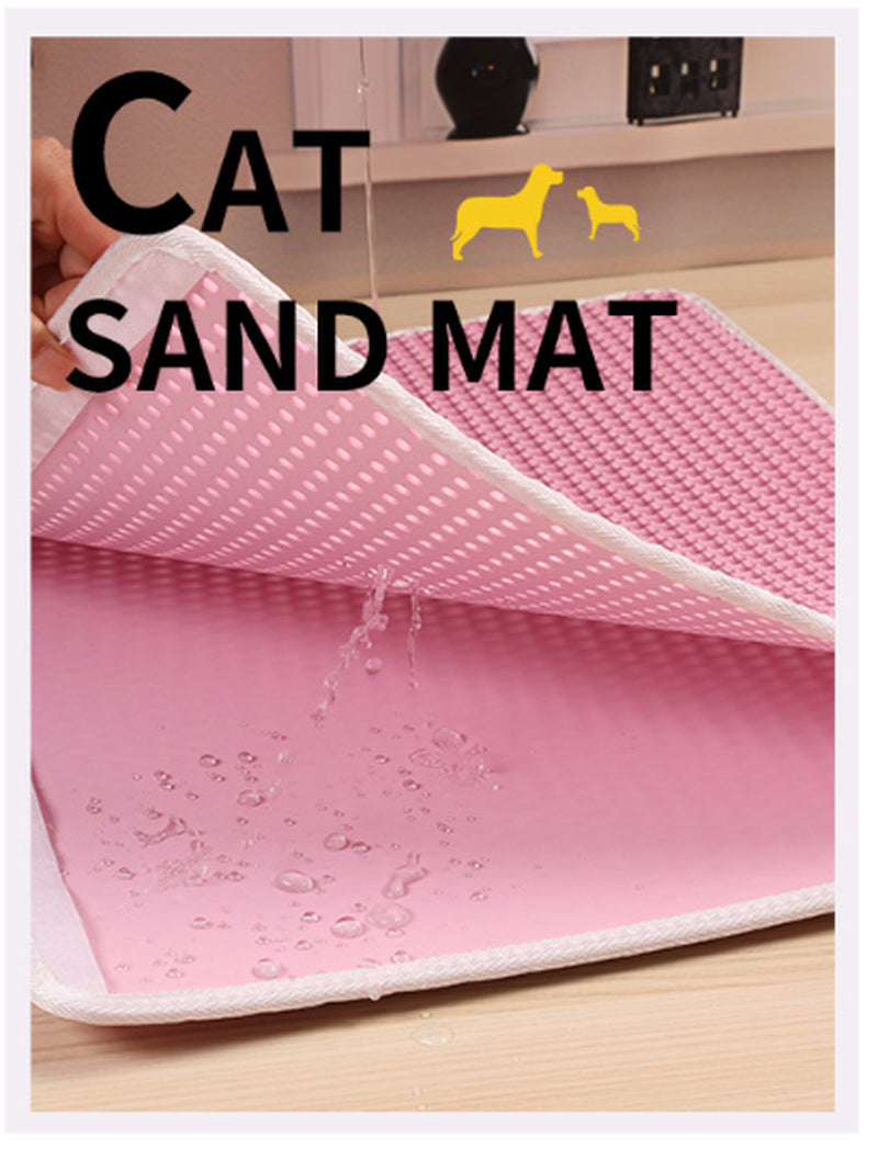 PawSoft™ Double-Layer Cat Litter Mat – Waterproof, Easy-Clean EVA Mat for Cats | Dirtproof & Non-Slip Design
