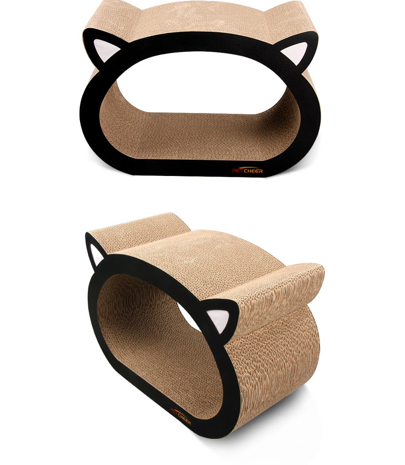 PawScratch™ Cat Head Scratch Board – Durable Corrugated Cardboard Scratcher for Cats | Cute & Wear-Resistant Design
